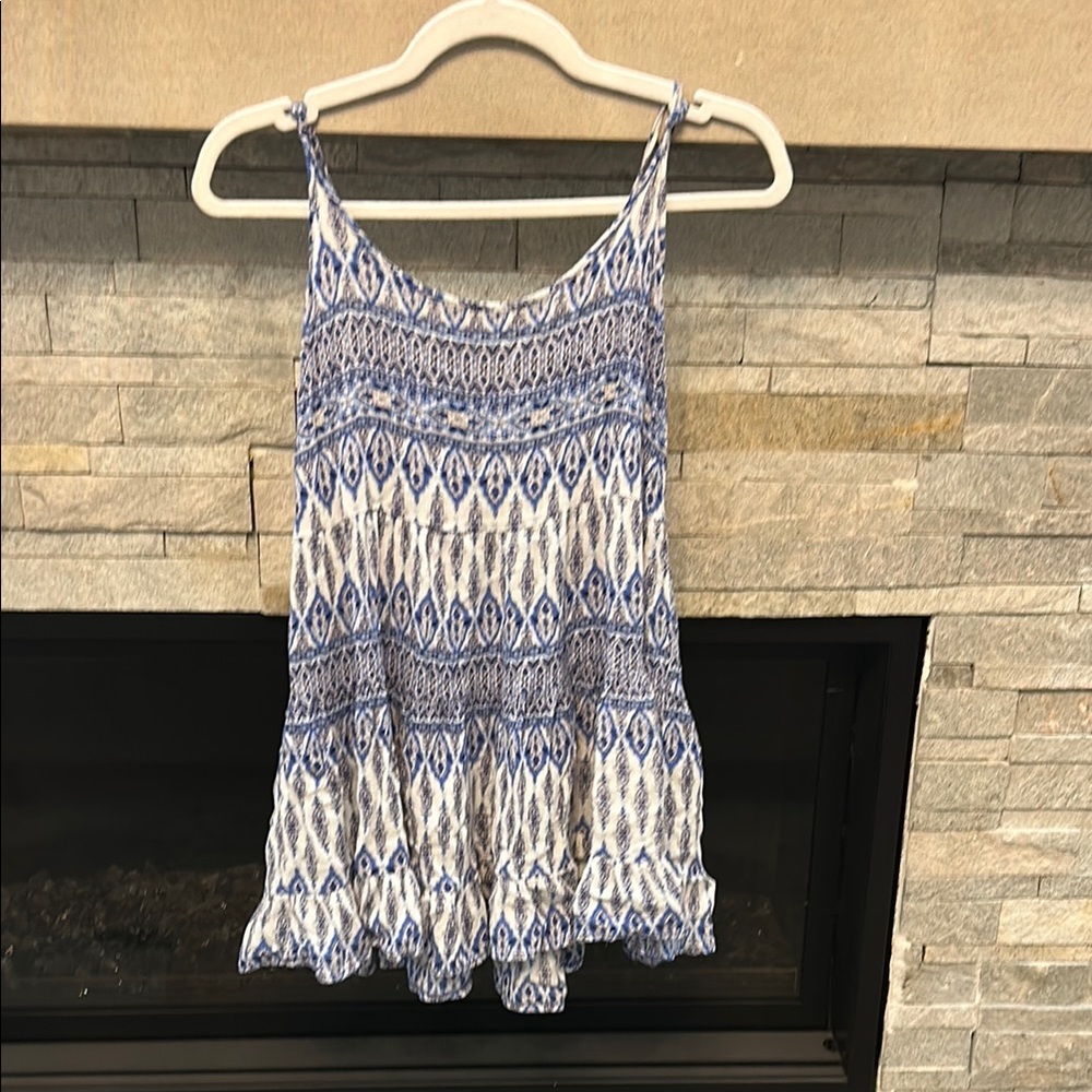 Blue and White Patterned Women's Cover Up
